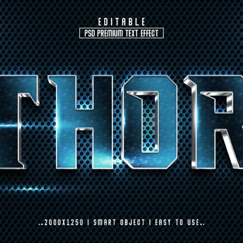 Thor 3D Editable Text Effect stylecover image.