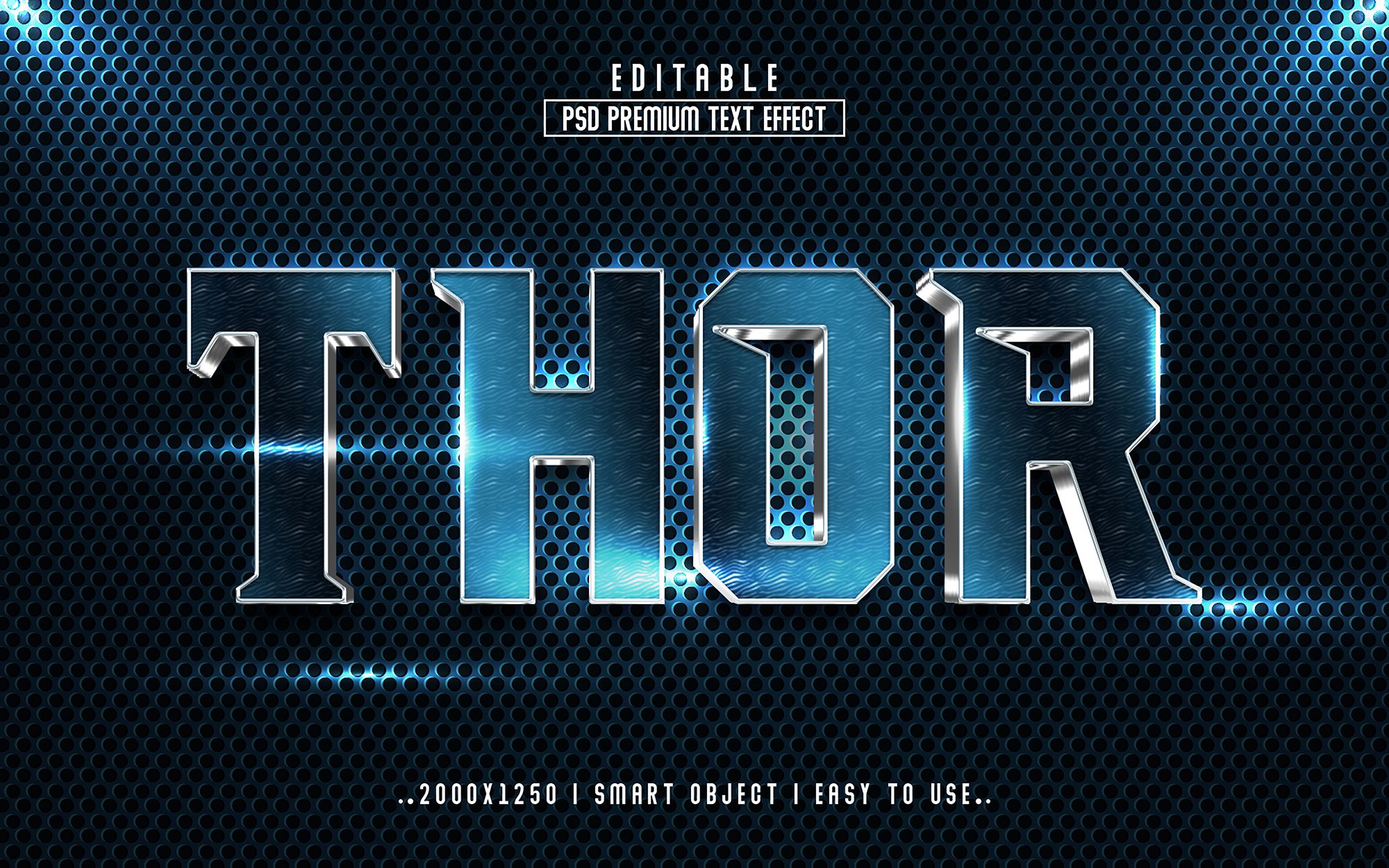 Thor 3D Editable Text Effect stylecover image.