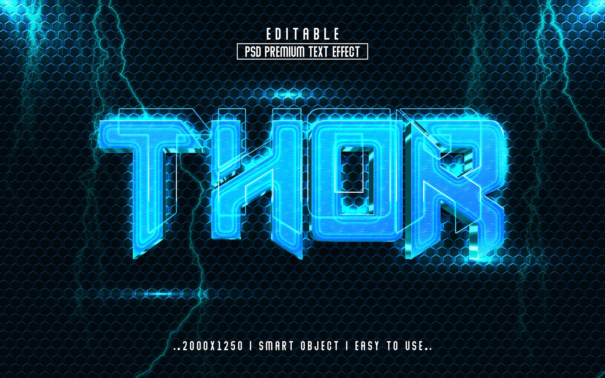 Thor 3D Editable Text Effect stylecover image.