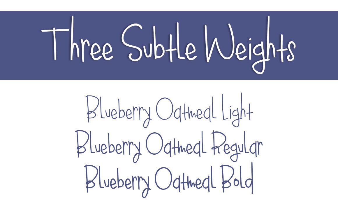 Blueberry Oatmeal Font Family preview image.