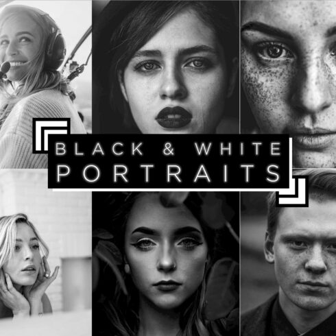 10 B&W POTRAITS LIGHTROOM Presetscover image.