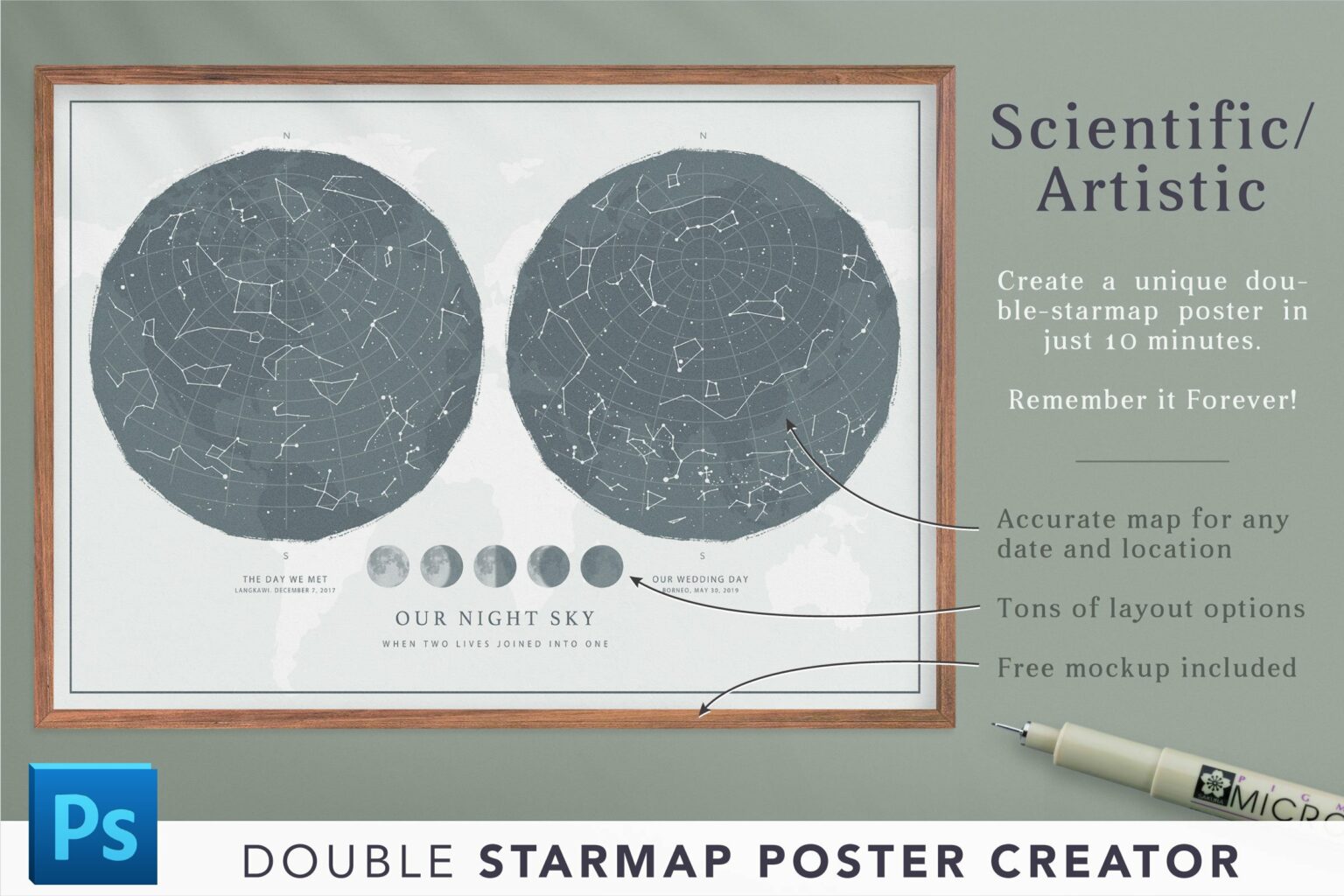 Starmap Poster Creator (Double Map) – MasterBundles