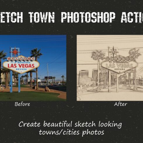 Sketch Town Photoshop Actioncover image.