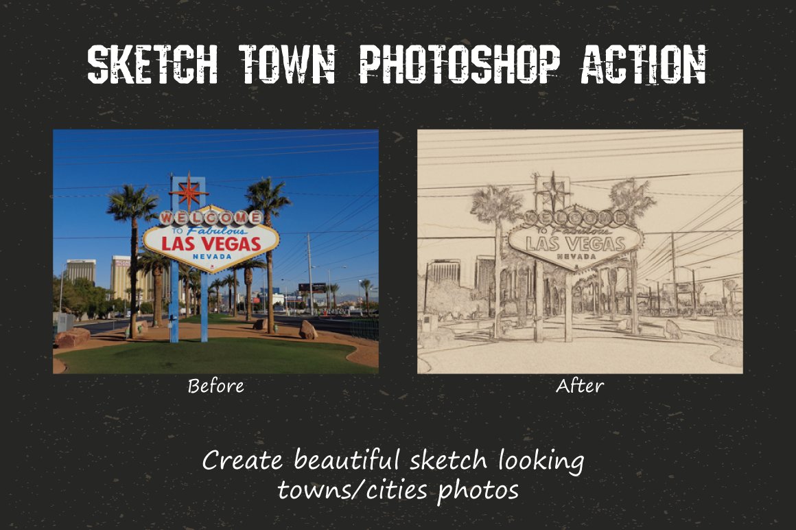 Sketch Town Photoshop Actioncover image.