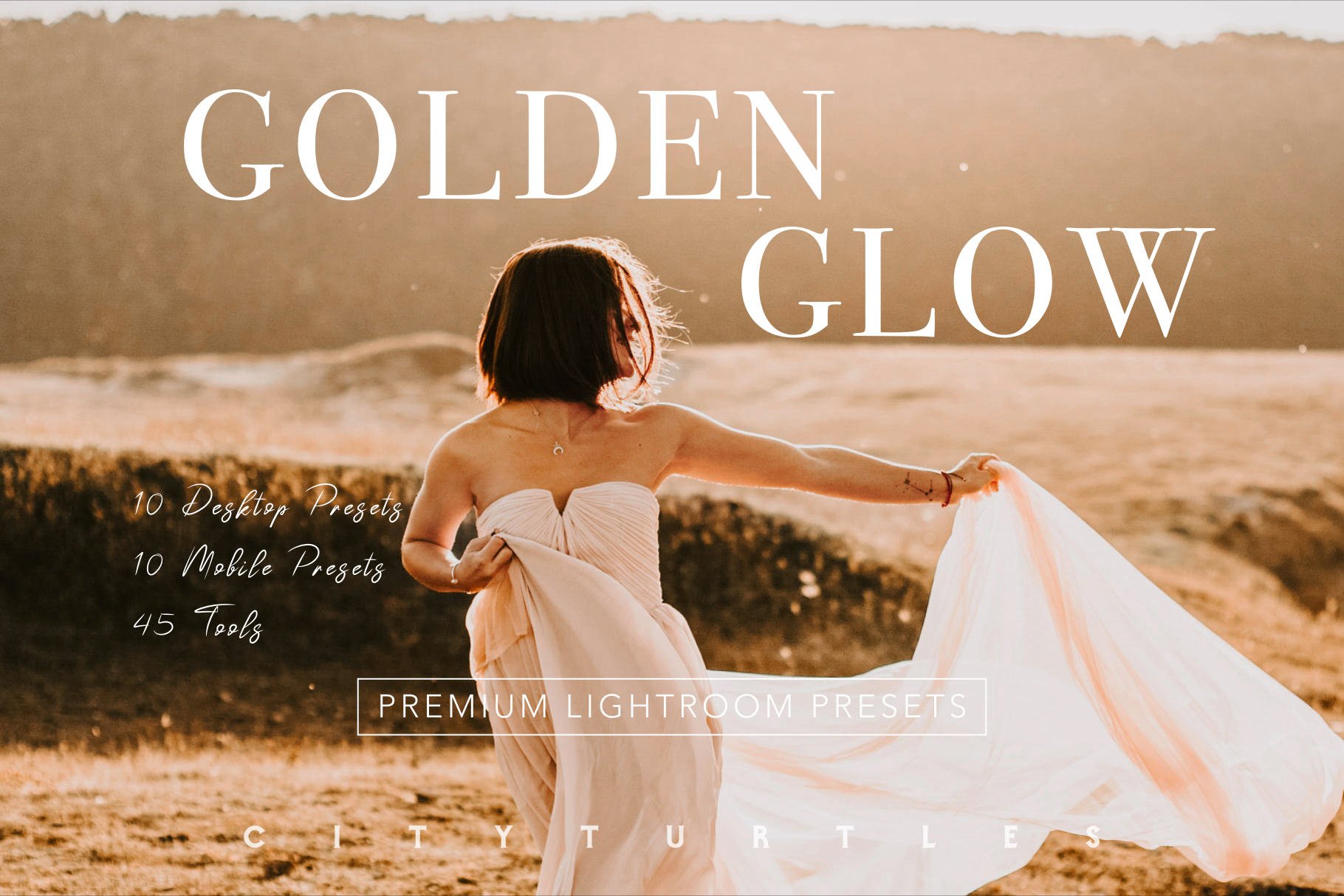 Sunny GOLDEN GLOW Lightroom Presetscover image.