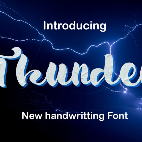 Thunder is a new font script cover image.