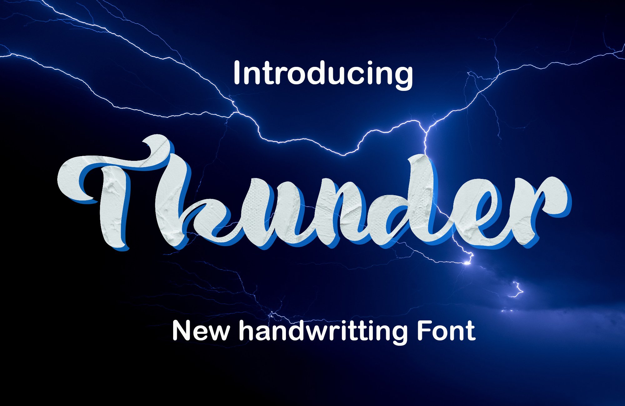 Thunder is a new font script cover image.