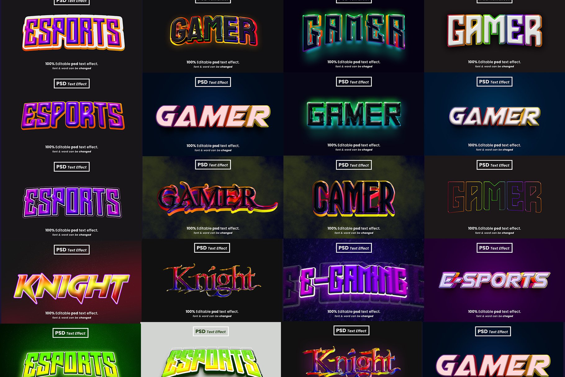 Gamer 3d editable psd text effectpreview image.