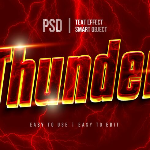thunder bolt editable text effectcover image.