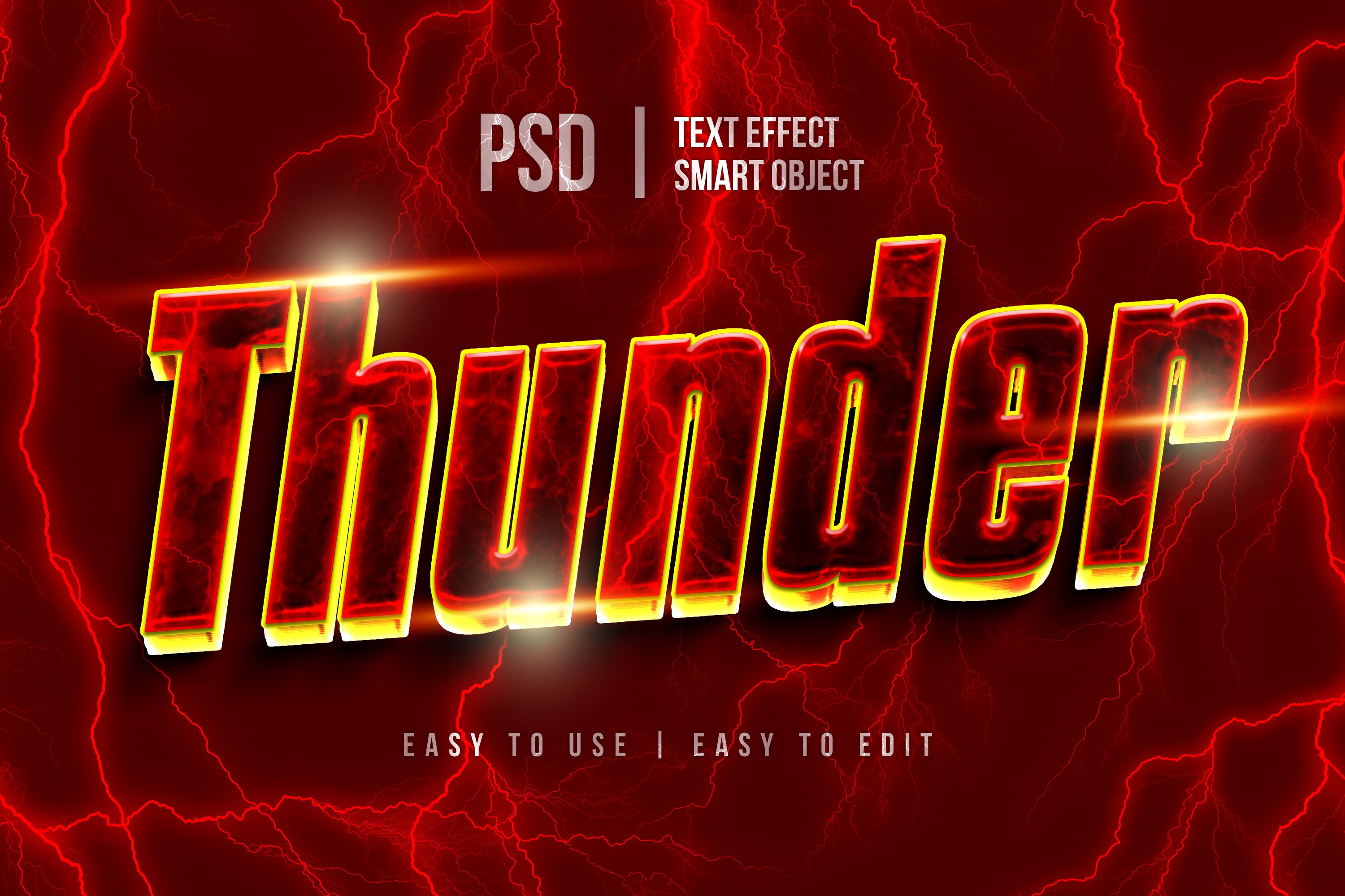 thunder bolt editable text effectcover image.