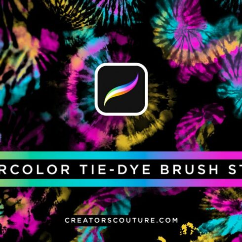 Tie-Dye Procreate Watercolor Brushescover image.