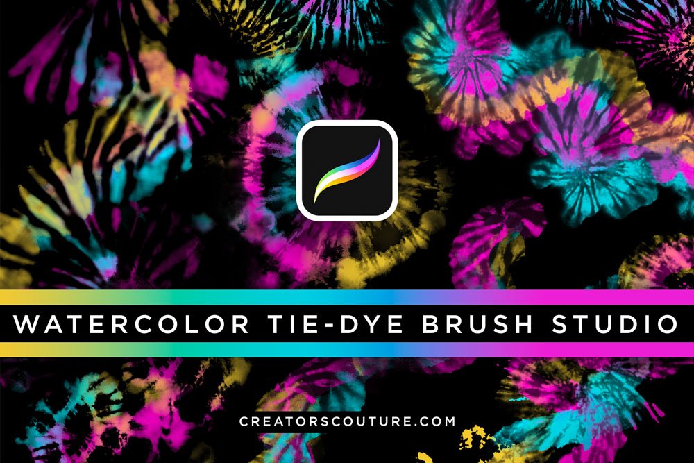 Tie-Dye Procreate Watercolor Brushescover image.