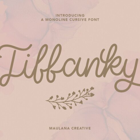 Tiffanky Monoline Cursive Font cover image.