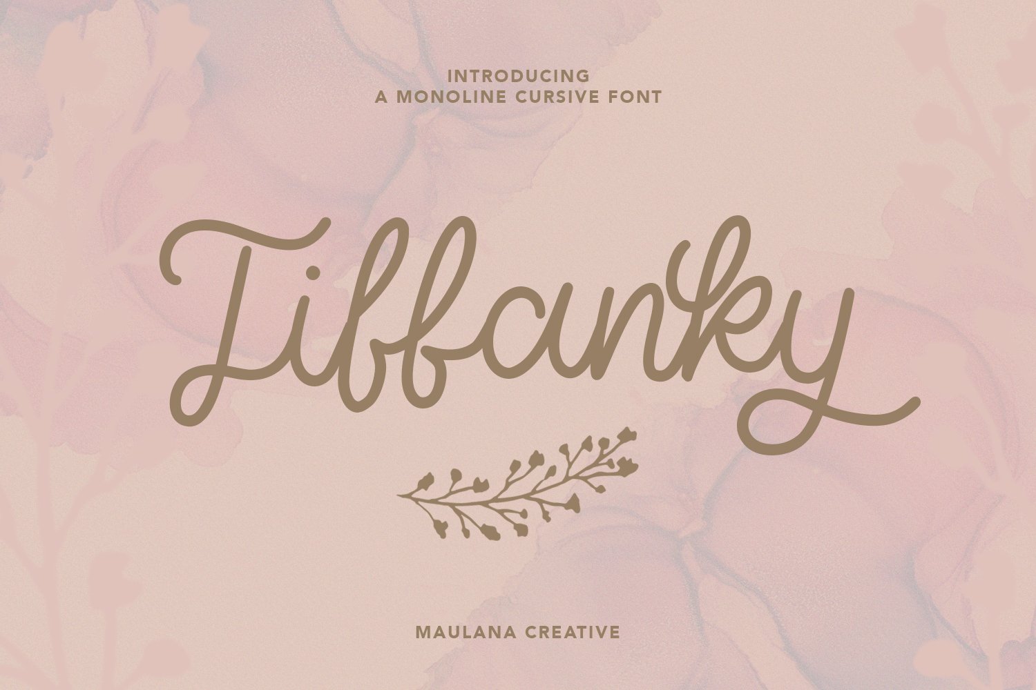 Tiffanky Monoline Cursive Font cover image.