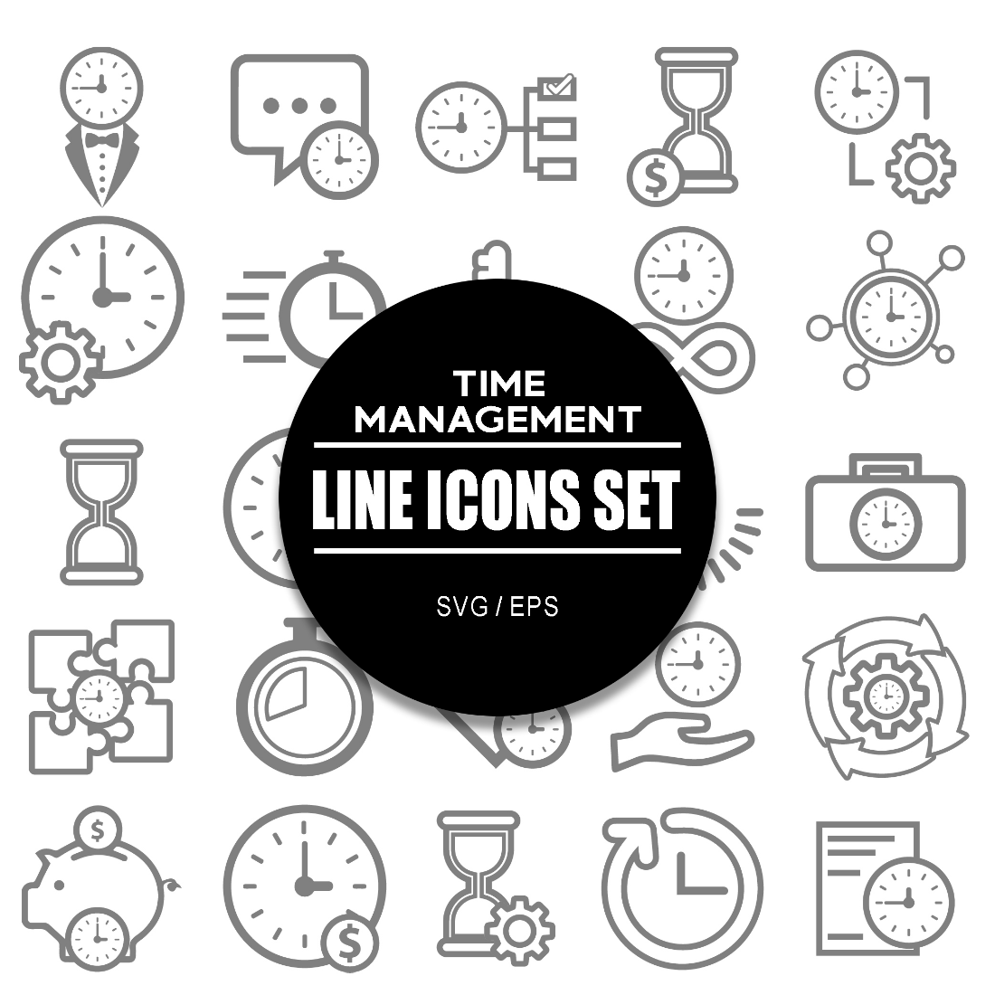 Time Management Icon Set cover image.