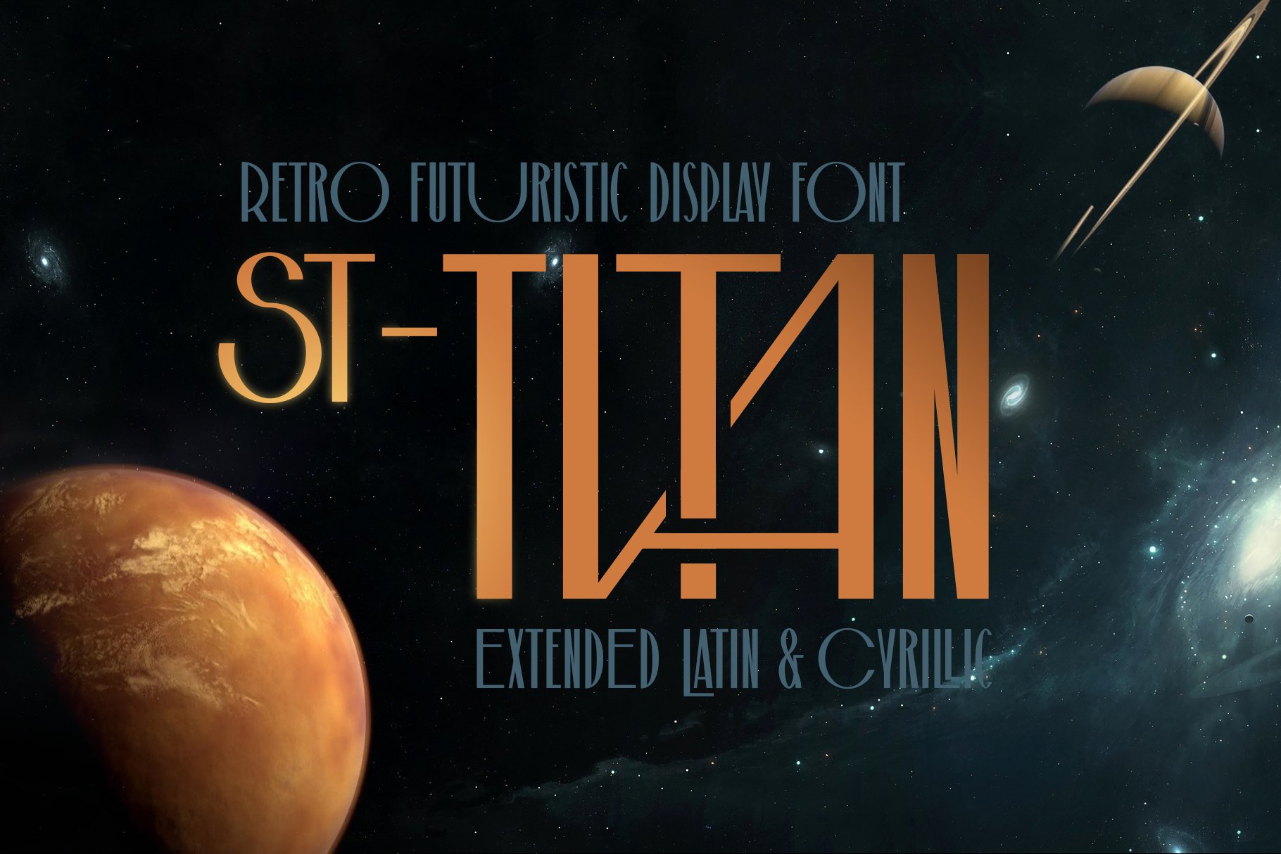 ST-Titan retro futuristic font cover image.