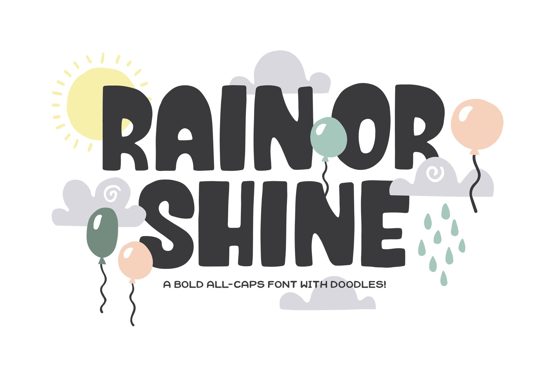 Rain or Shine Font + Doodles! cover image.