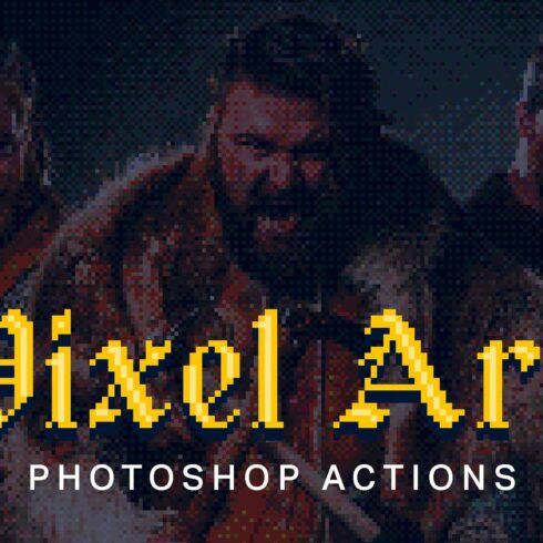 21 Pixel Art Photoshop Actionscover image.