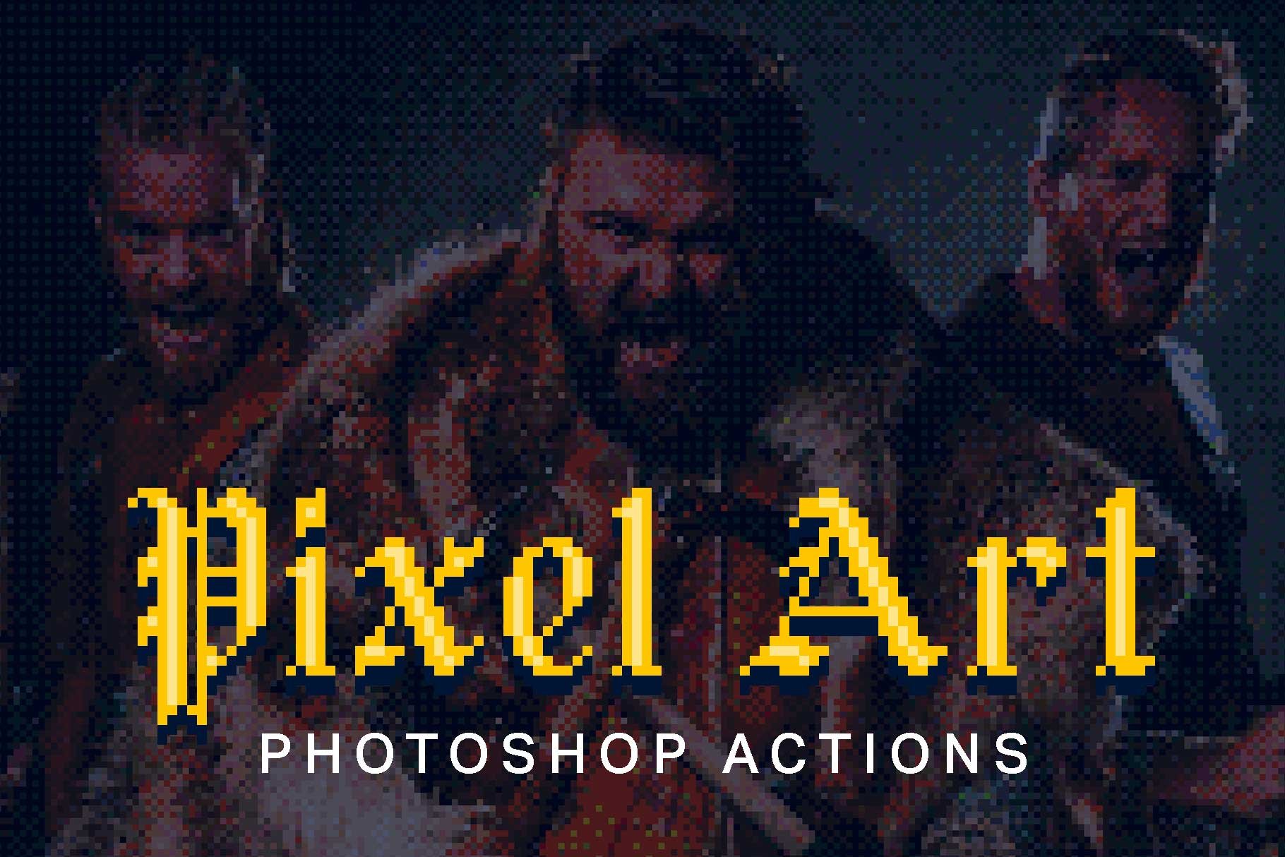 21 Pixel Art Photoshop Actionscover image.