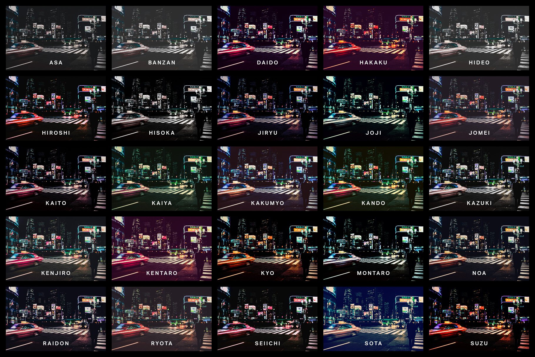 32 Neon Tokyo LR Presets and LUTspreview image.