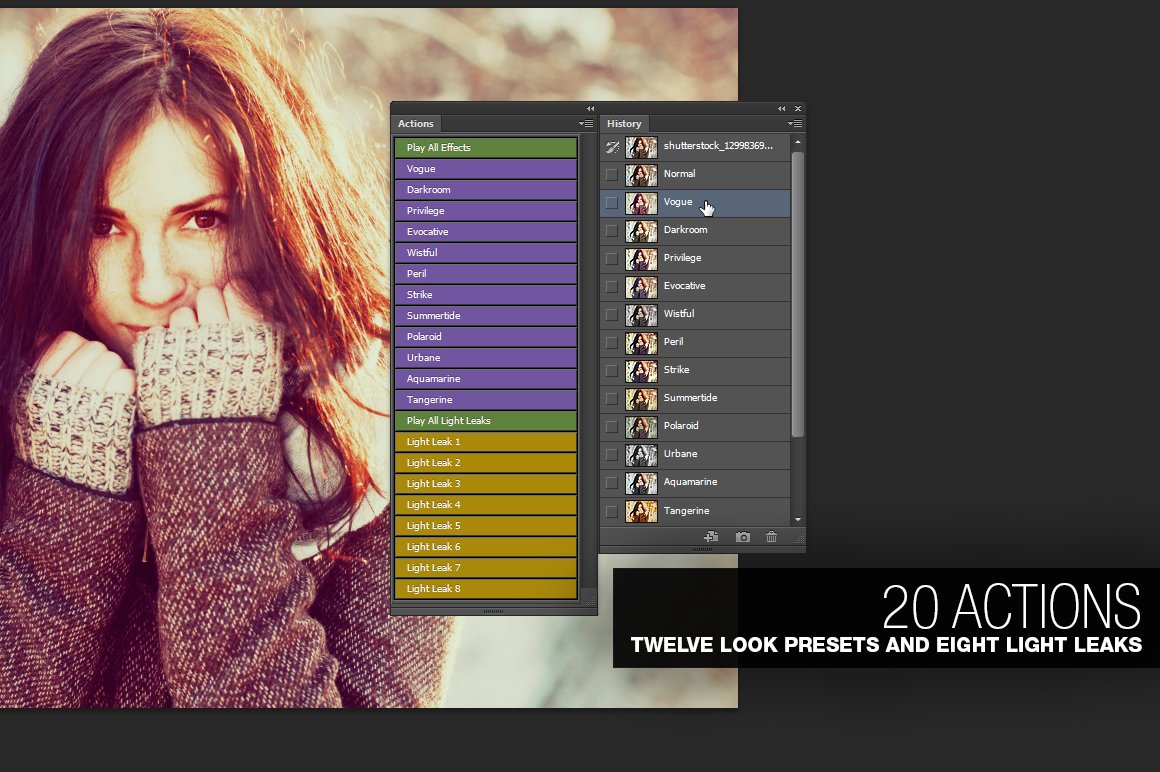 Premium Looks - 20 Photoshop Actionspreview image.