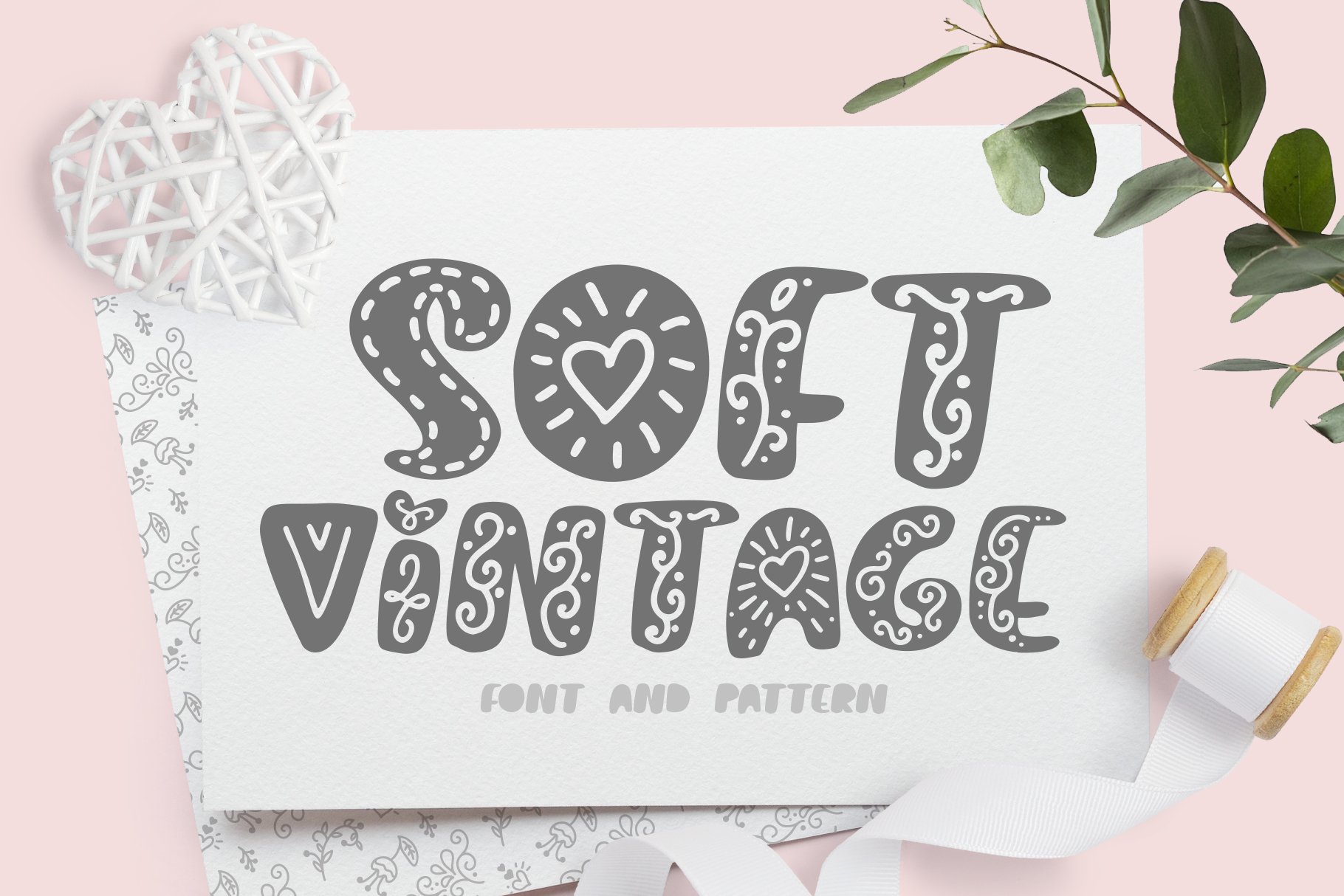 Soft vintage Scandinavian Decor Font cover image.