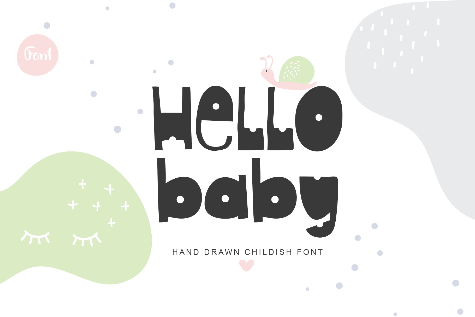 Hello Baby Hand Drawn Childish Font cover image.