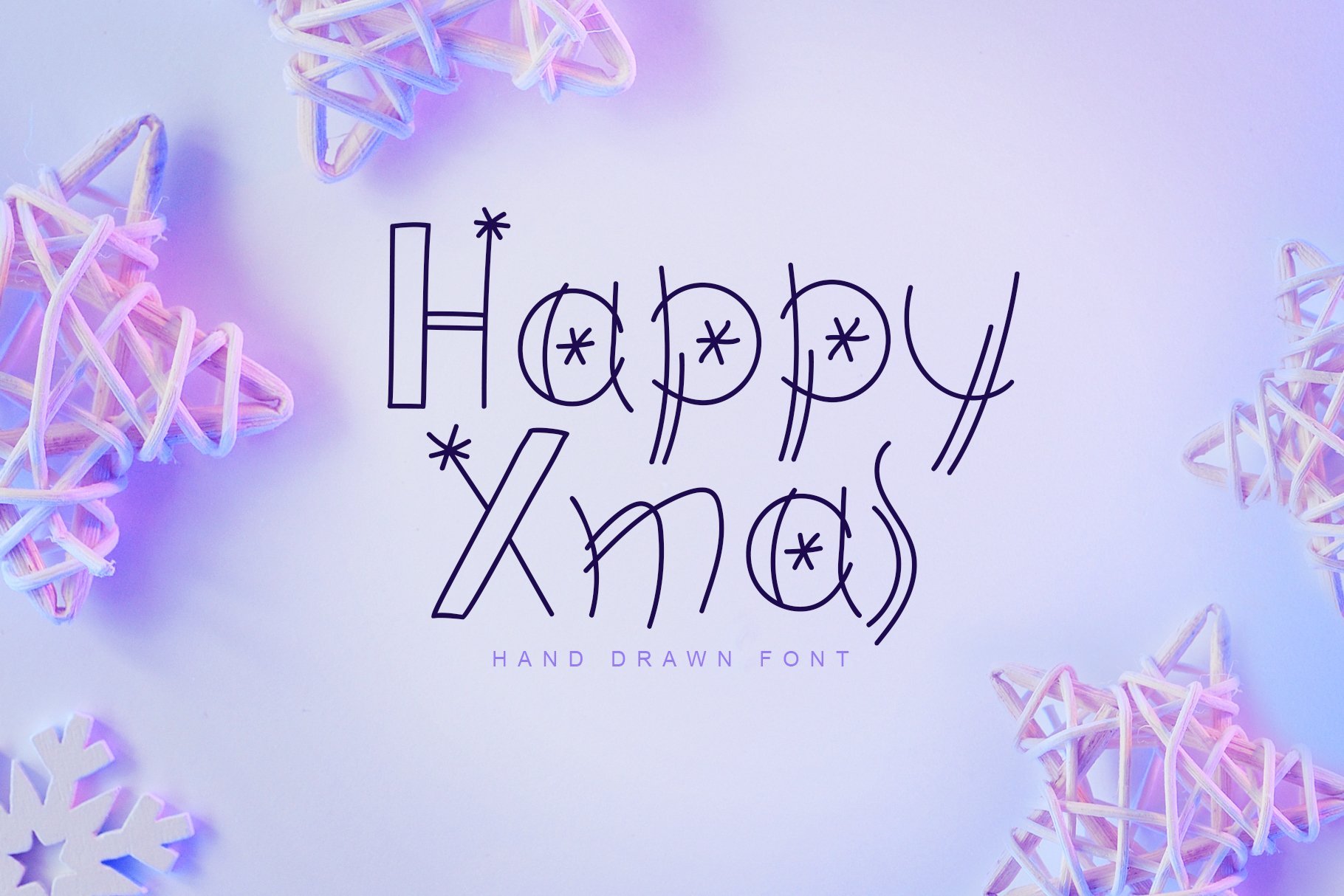 Happy Xmas Hand Drawn Font cover image.