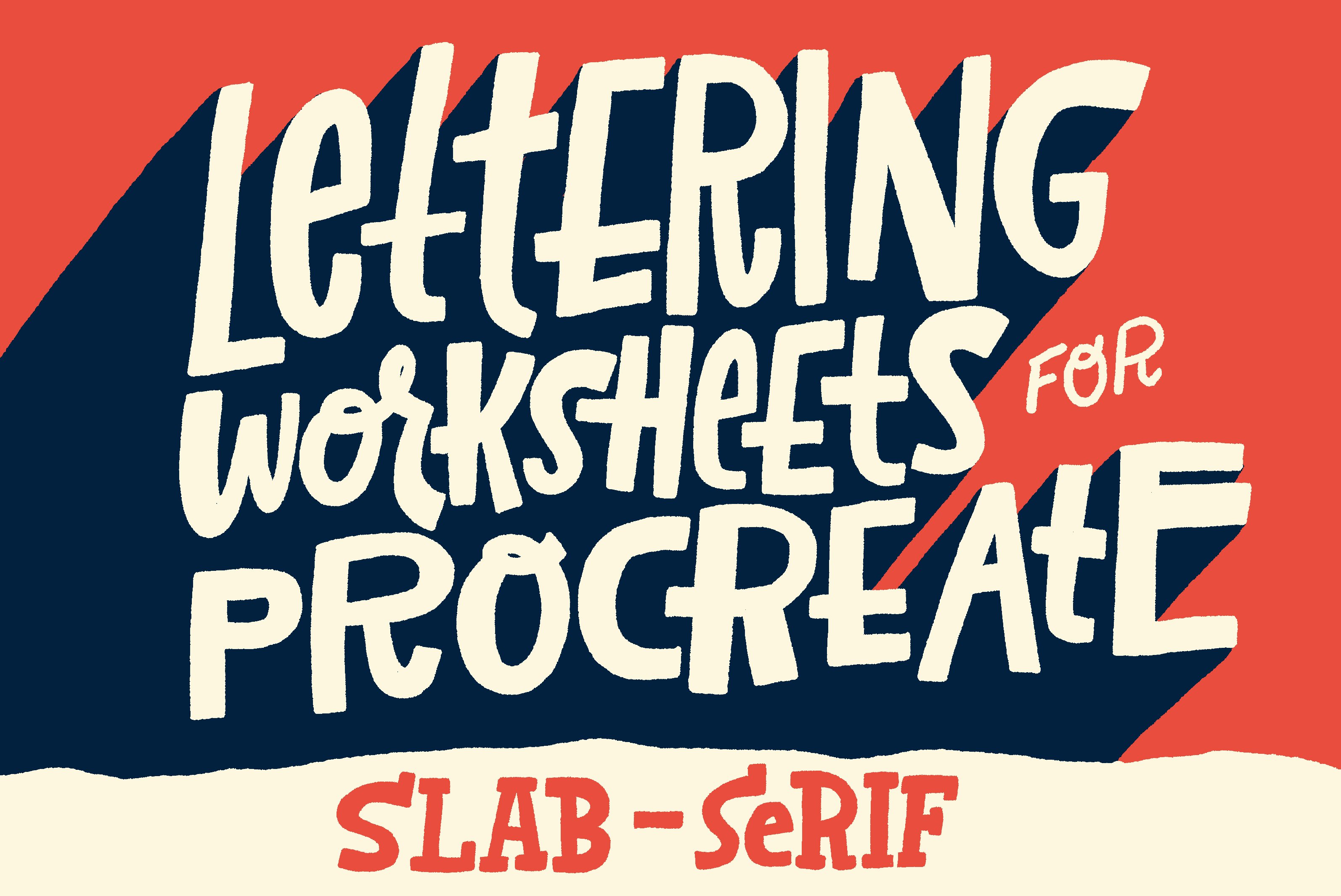 Slab-Serif Lettering Worksheetcover image.