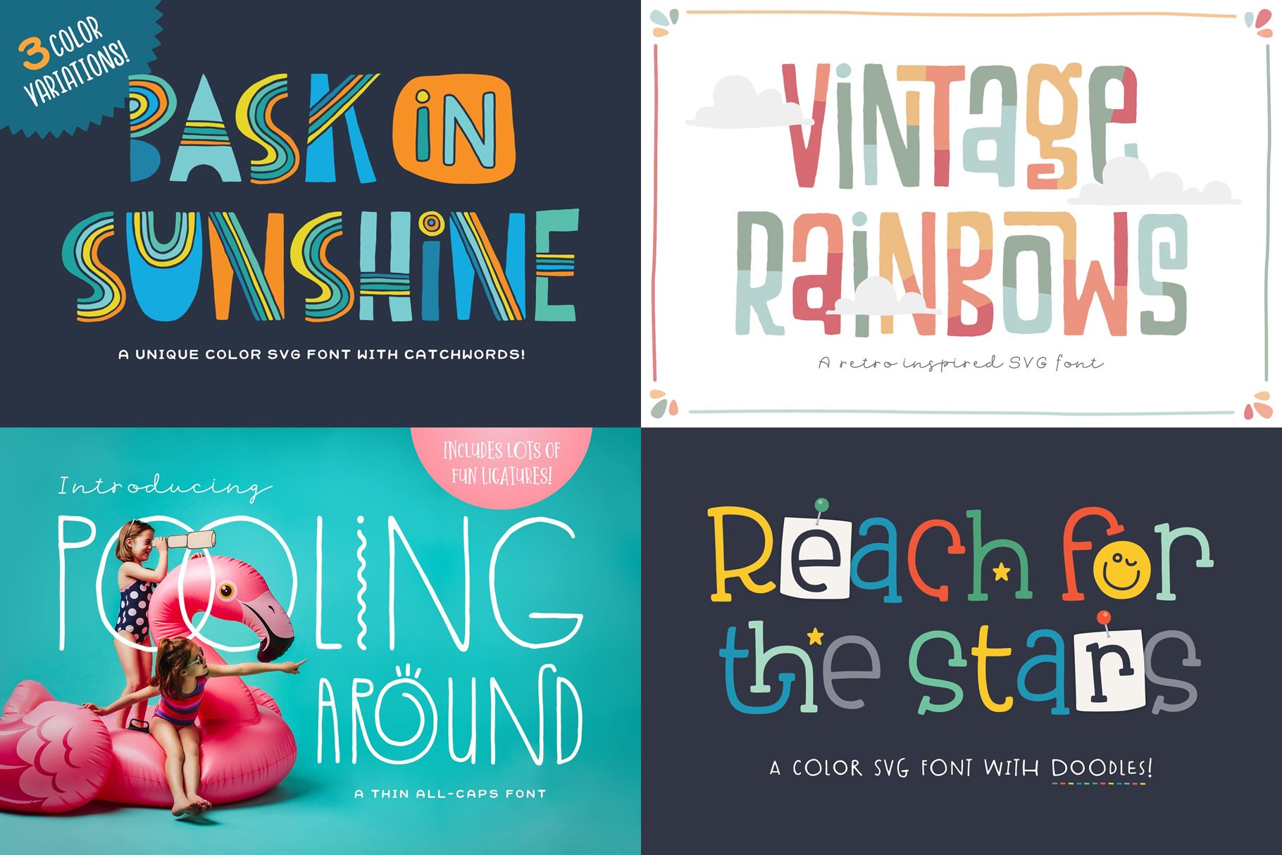 Sunshine & Lollipops Font Bundle preview image.