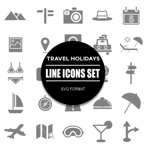 Travel Holidays Icon Set cover image.