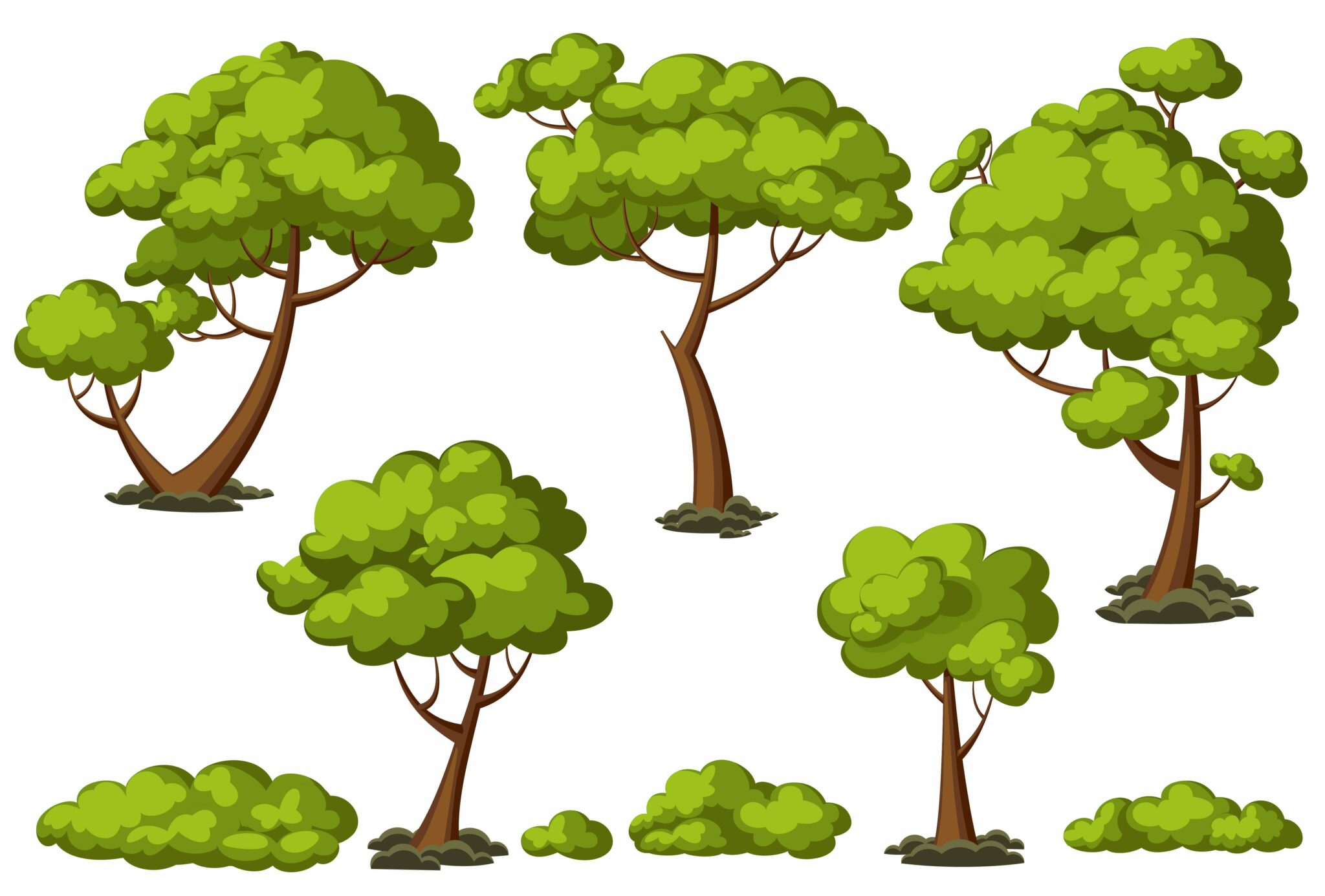 Tree Custom Cartoon Cartoon trees set – MasterBundles
