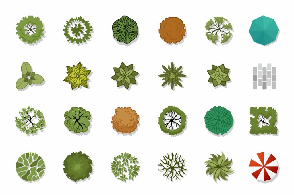 72 Vector Trees Top View – MasterBundles