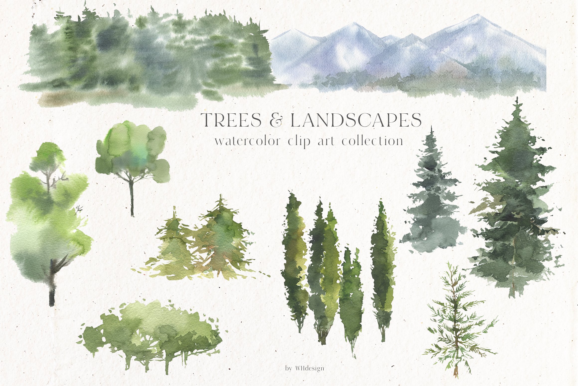 Trees & Mountains Watercolour cover image.