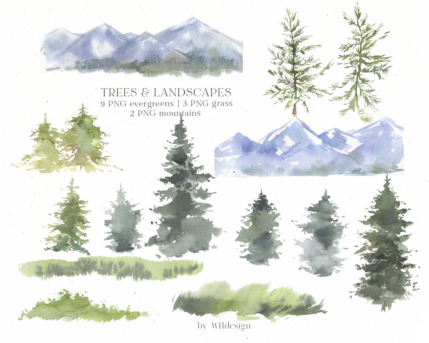 Watercolor painting of trees and landscapes by Katerina Wilczynski.
