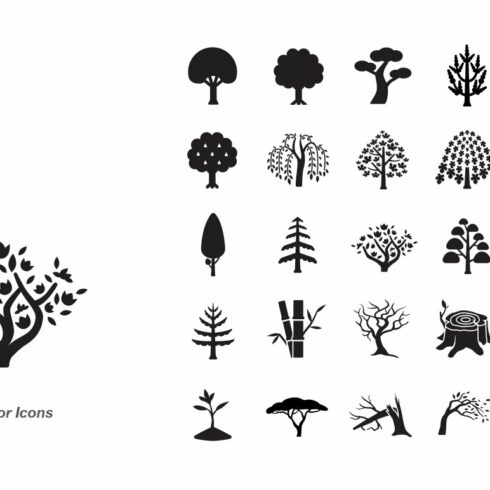 Collection of 25 tree icons.