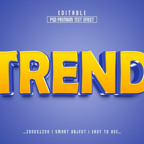 Trend 3D Editable Text Effect stylecover image.