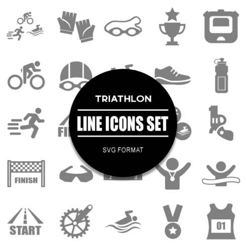 Triathlon Icon Set cover image.