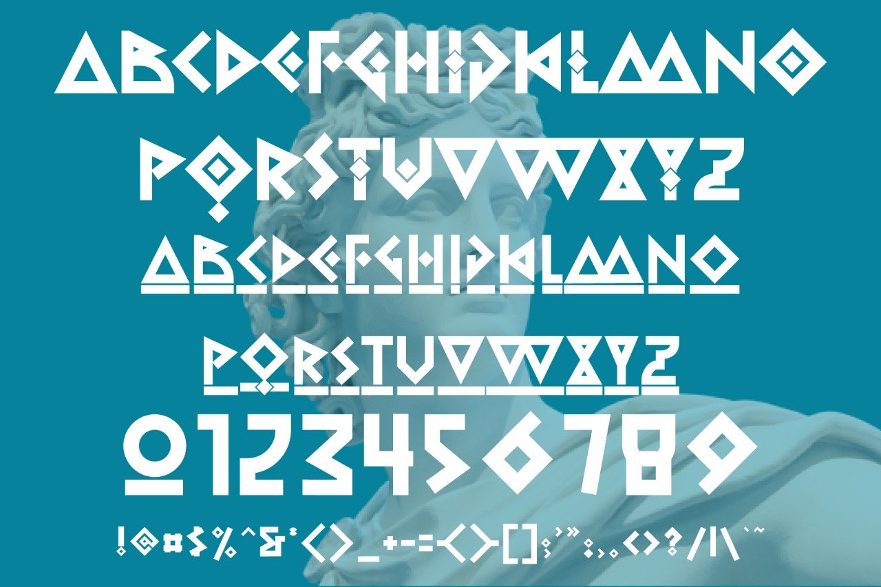 Tribalromangreek - Decorative Fontpreview image.