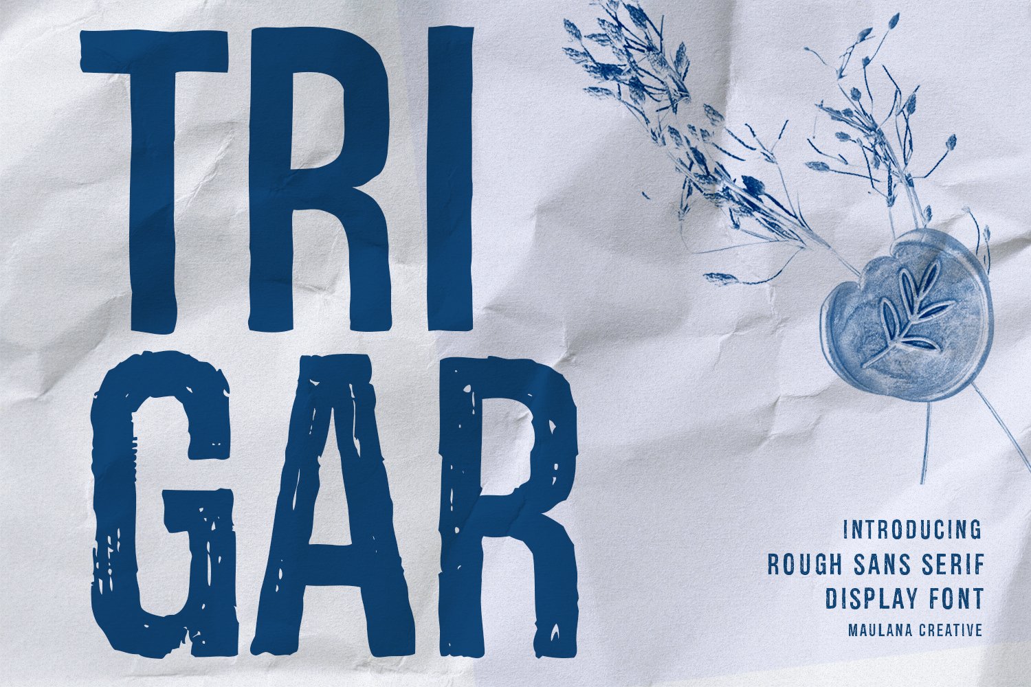 Trigar Rough Sans Serif Display Font cover image.