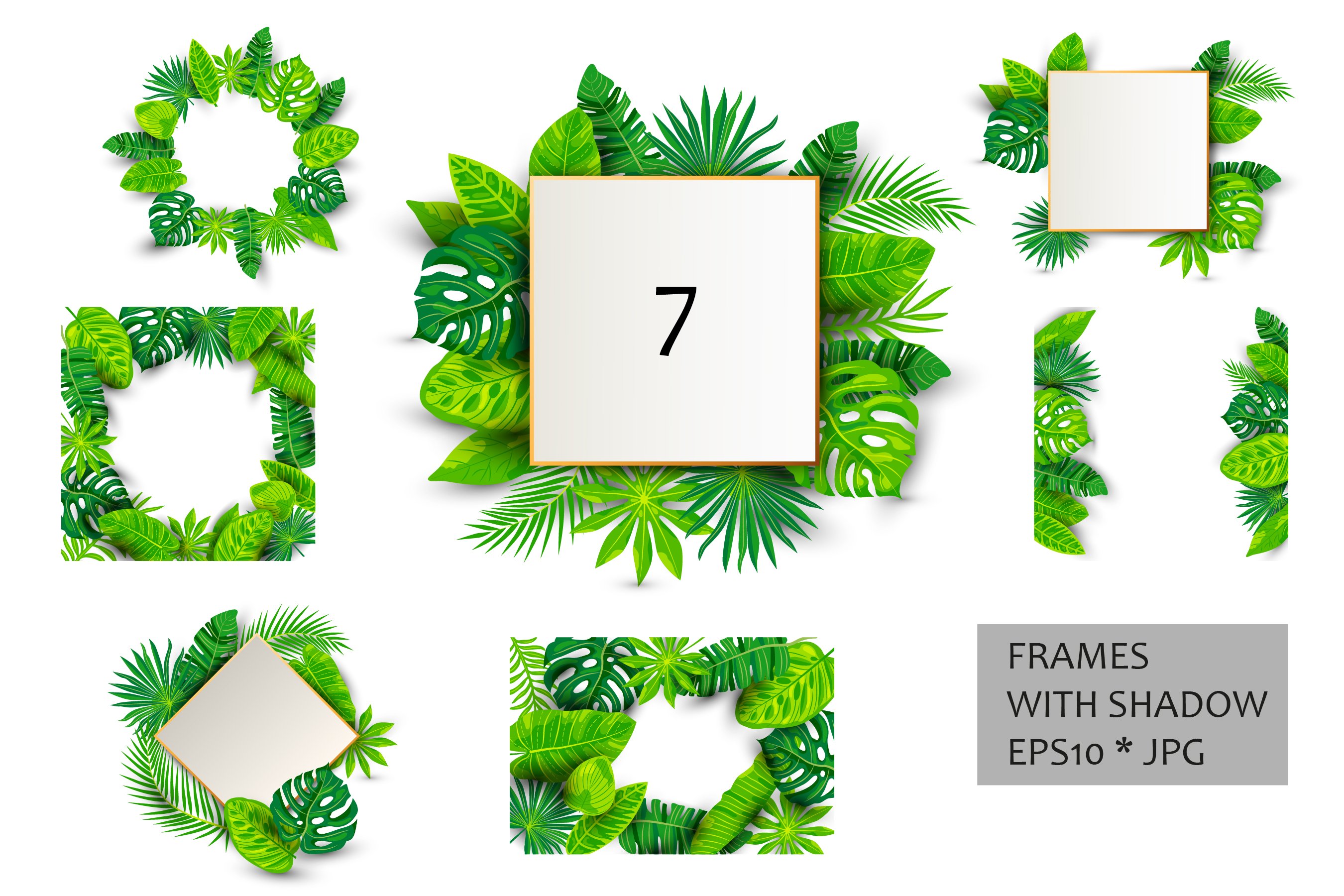 Vector tropical leaves preview image.