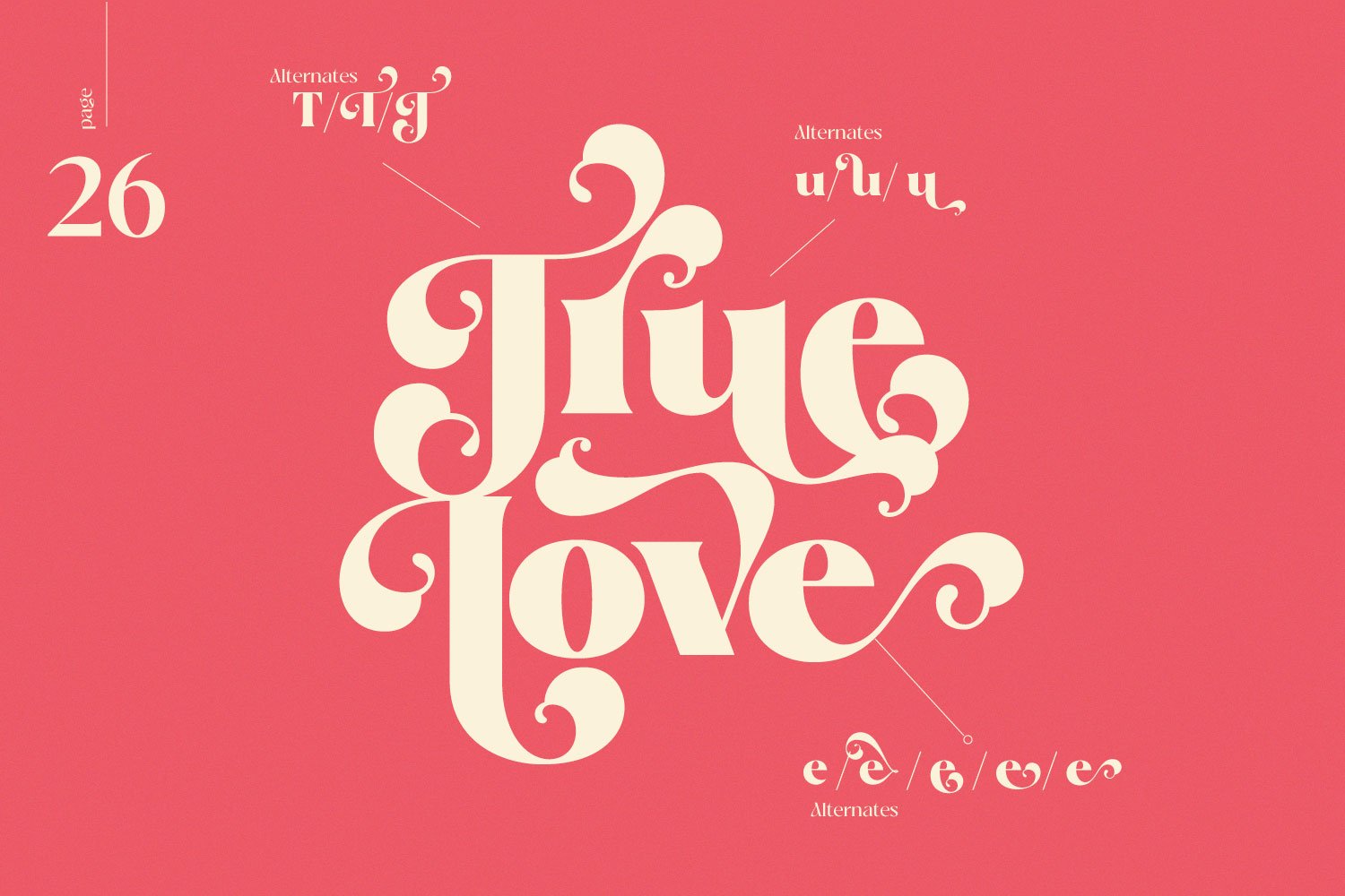 true rose modern decorative vintage retro font 3 973