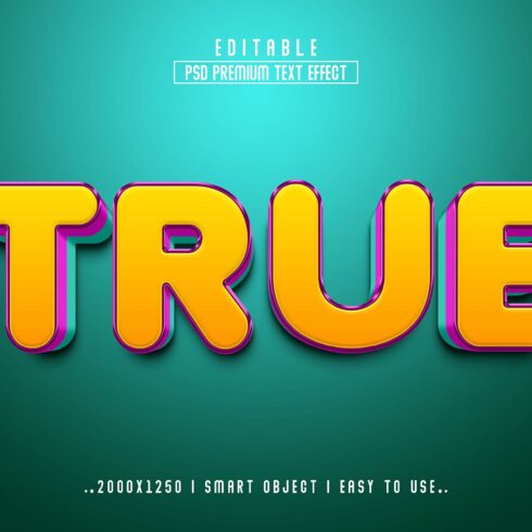 True 3D Editable psd Text Effectcover image.