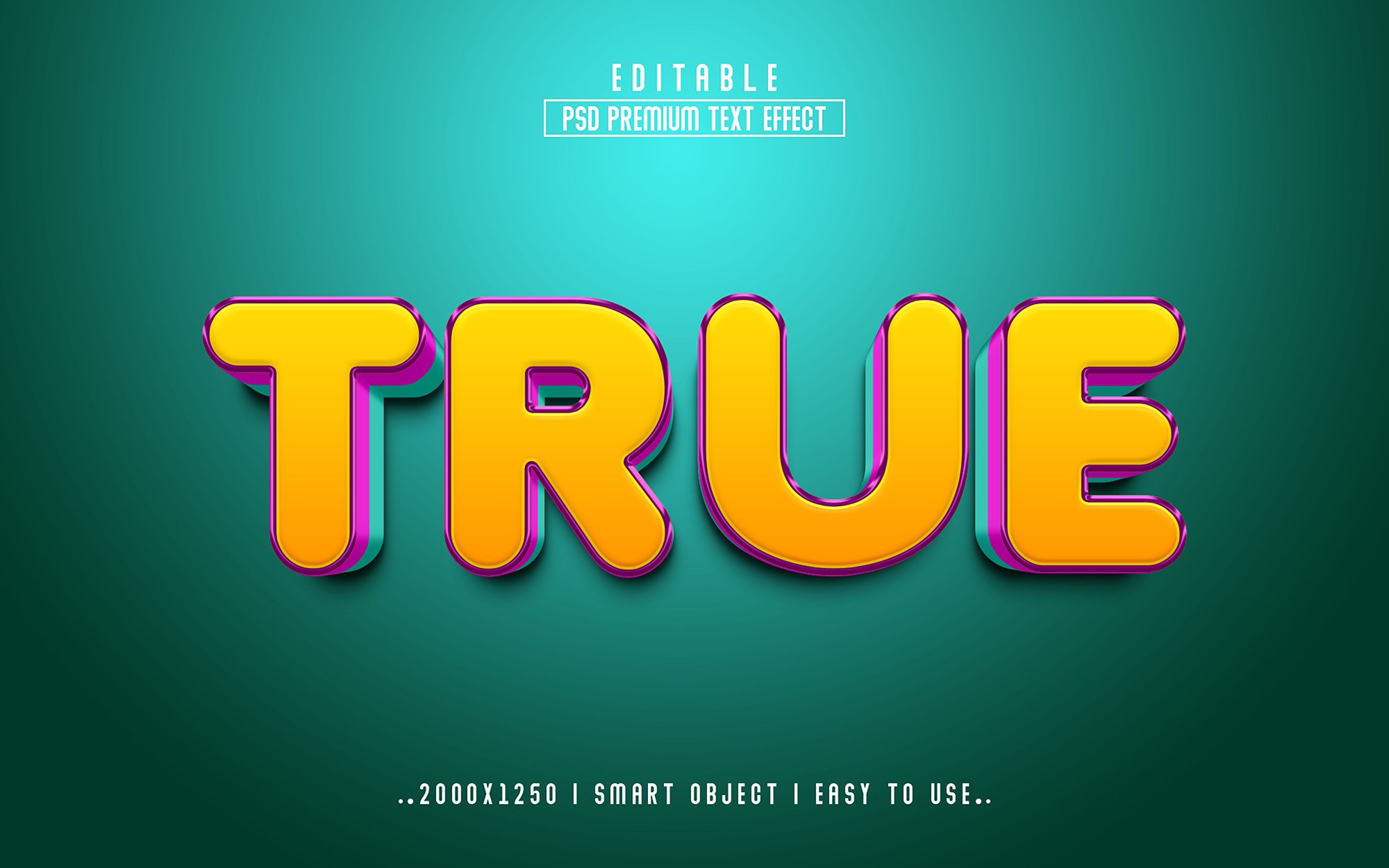 True 3D Editable psd Text Effectcover image.