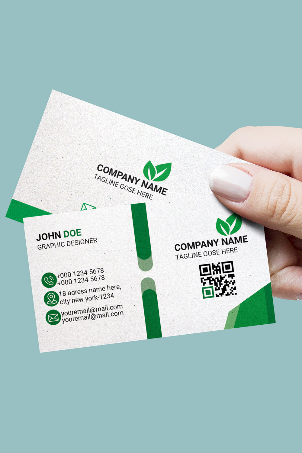 Corporate Business Card Template pinterest preview image.
