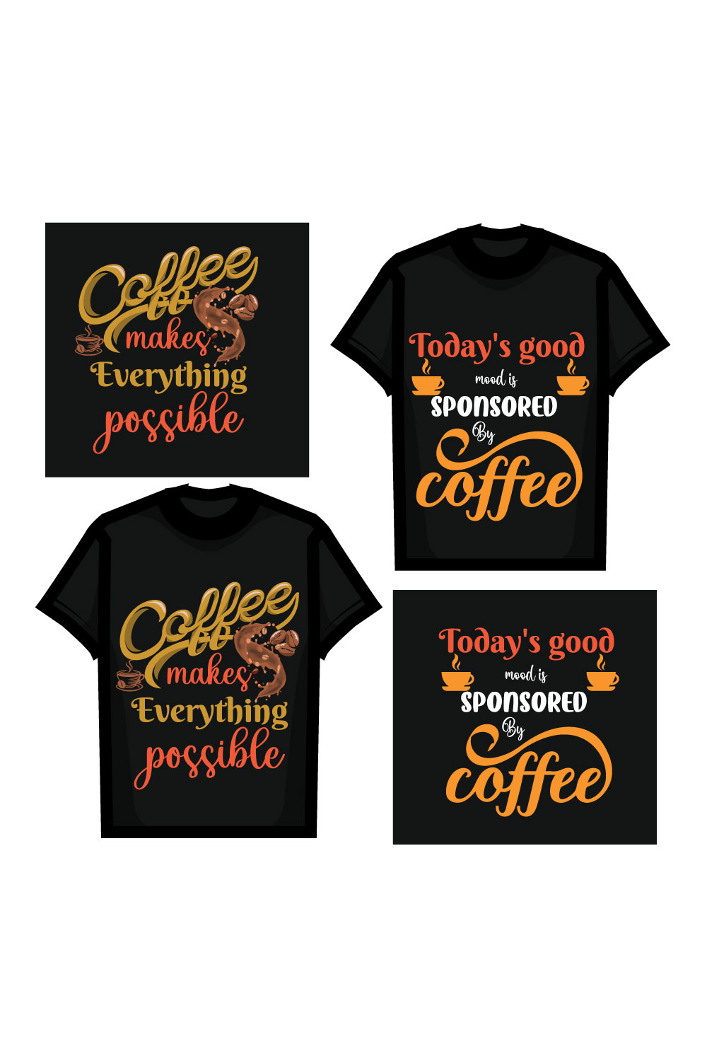 Coffee T Shirt Design pinterest preview image.