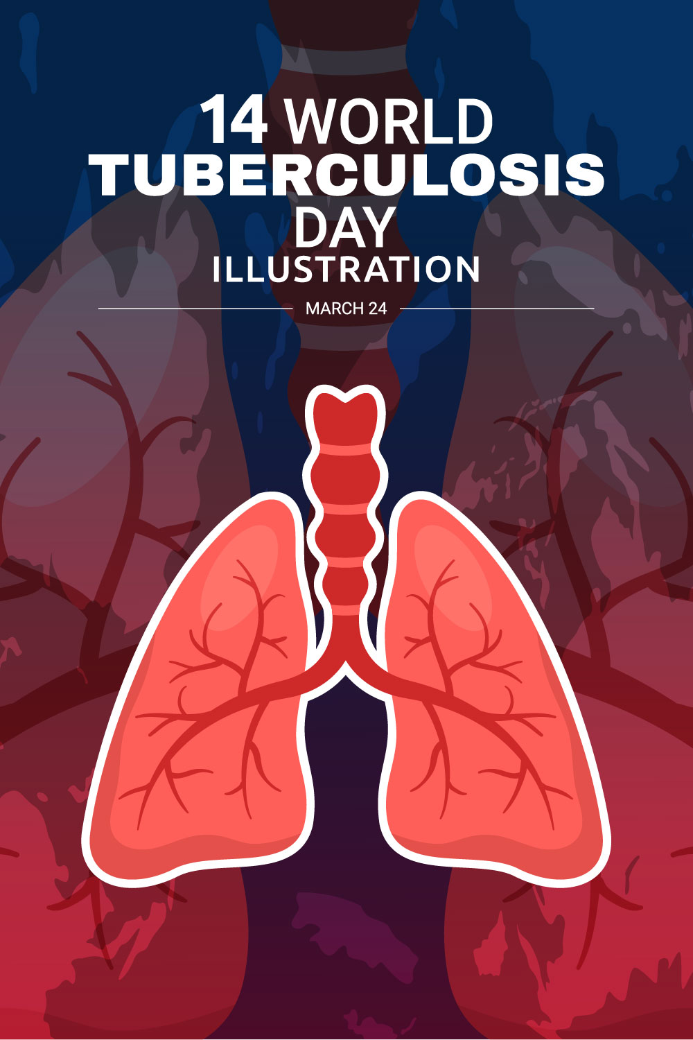 14 World Tuberculosis Day Illustration pinterest preview image.