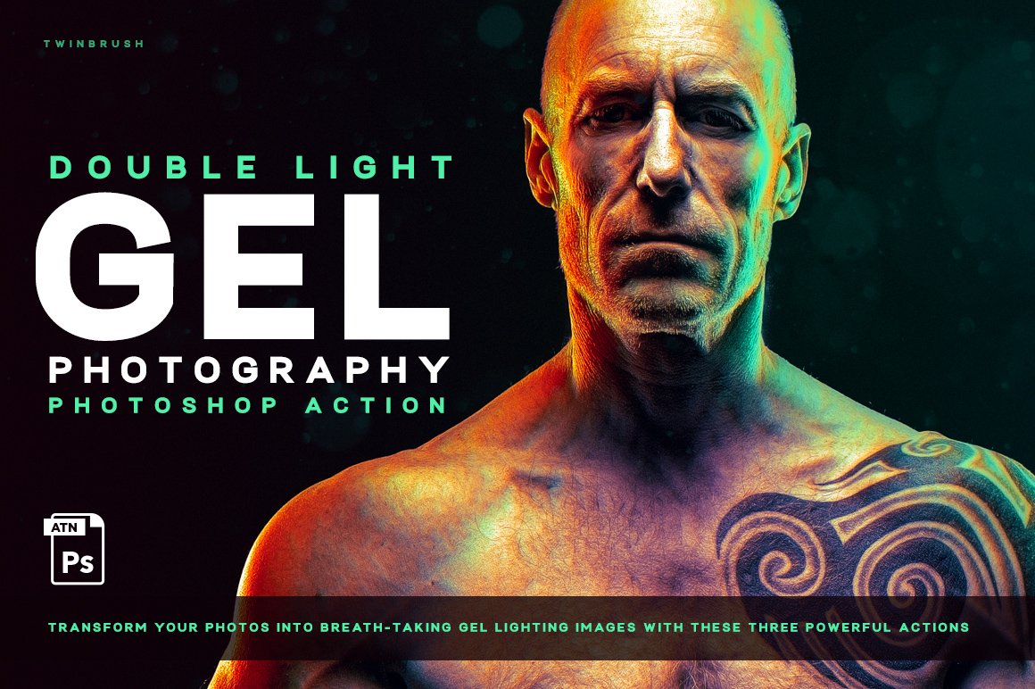 Dual lighting Gel Photoshop Actioncover image.
