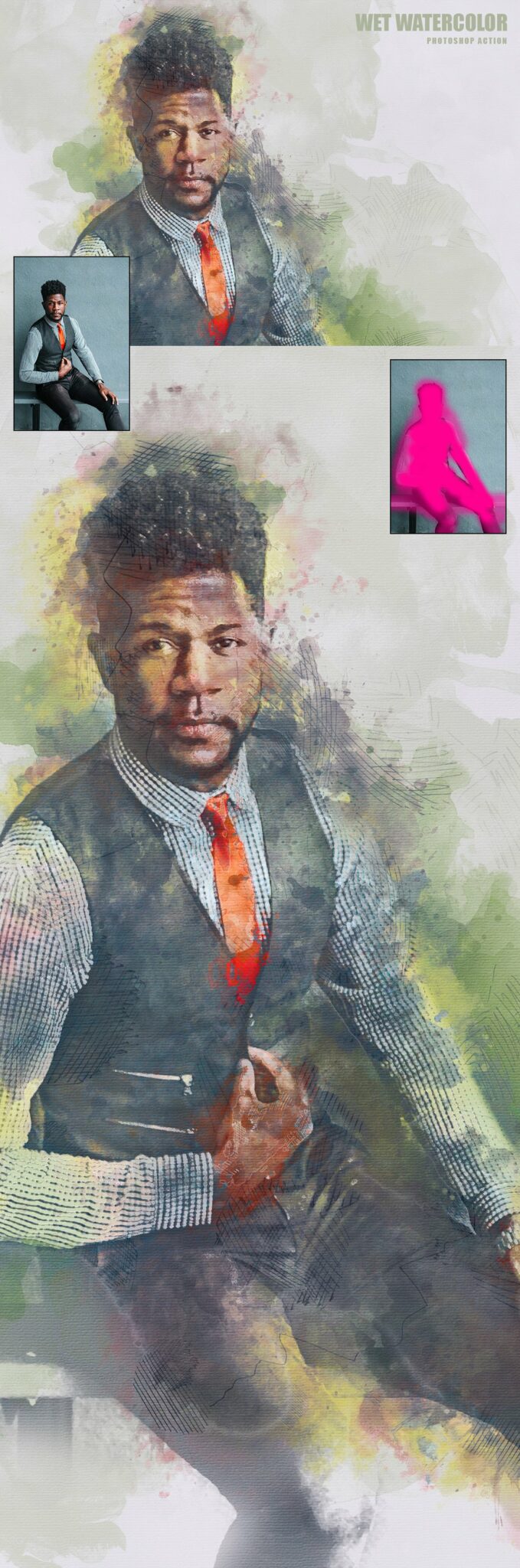 Wet Watercolor Photoshop Action – MasterBundles
