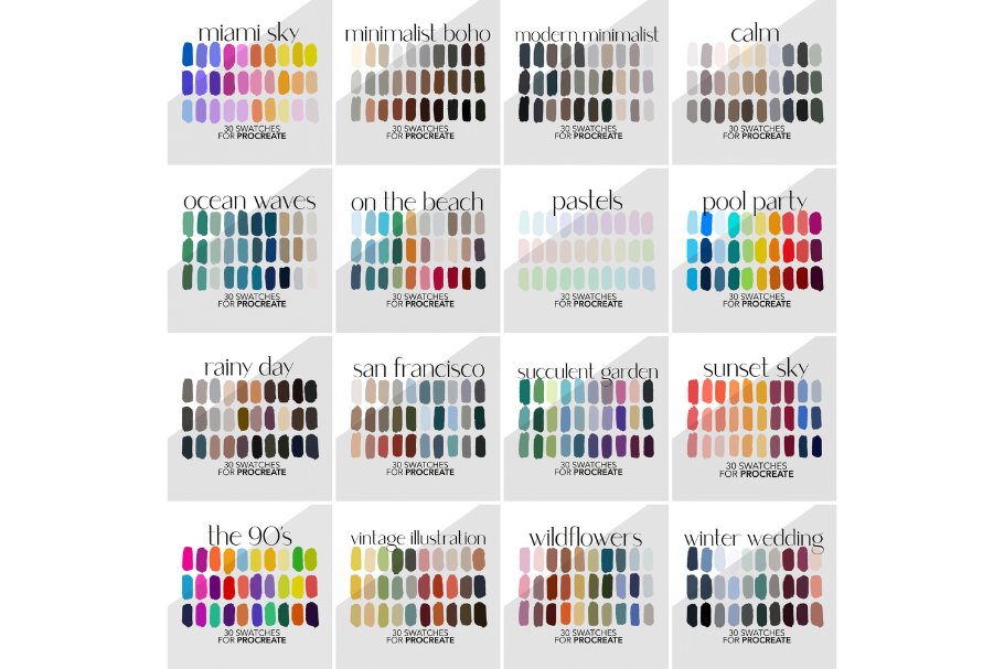 64 Palettes for Procreate and Adobepreview image.